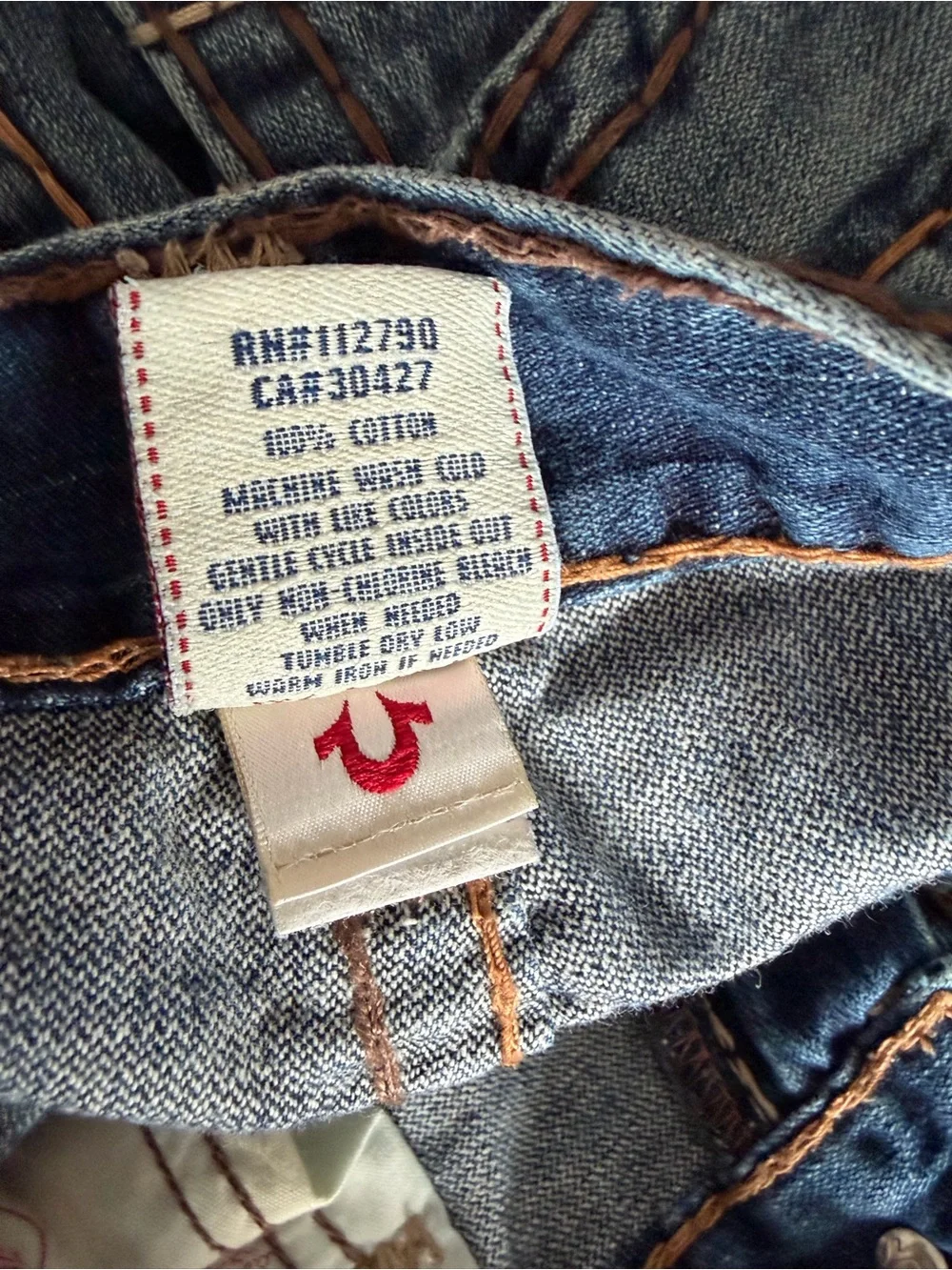 True Religion Billy Super T Denim Blue Jeans size 34